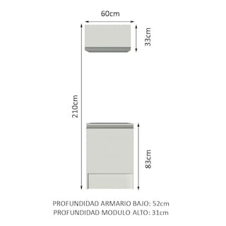 Foto 3 | Foto 3 | Kit de Alacena y Mostrador de Cocina Madesa Topazio 60 cm