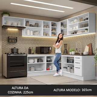 Foto 3 | Foto 3 | Gabinete De Cocina Integral Madesa Completa De Esquinero 486 Cm X 60 Cm Agata Blanco 01