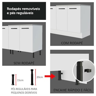 Foto 7 | Foto 7 | Gabinete De Cocina Integral Madesa Completa De Esquinero 486 Cm X 60 Cm Agata Blanco 01