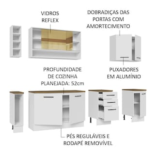 Foto 4 | Foto 4 | Gabinete De Cocina Integral Madesa De 220 Cm X 60 Cm Agata Blanco/Rústico 02