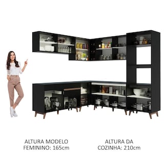 Foto 5 | Foto 5 | Madesa Gabinete De Cocina Integral Completa De Esquinero 452 Cm Reims Negro 01