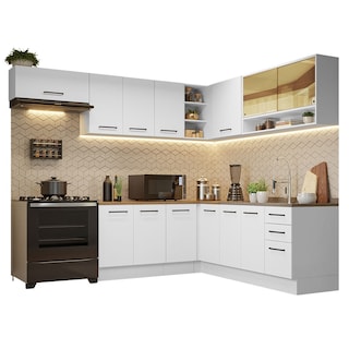 Foto 1 | Foto 1 | Madesa Gabinete De Cocina Integral Completa De Esquinero 486 Cm X 60 Cm (con Tapa) Agata Rústico/blanco 01