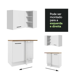 Foto 8 | Foto 8 | Madesa Gabinete De Cocina Integral Completa De Esquinero 486 Cm X 60 Cm (con Tapa) Agata Rústico/blanco 01