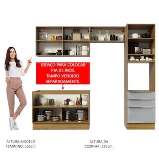 Foto 5 | Foto 5 | Gabinete de Cocina Integral Completa Madesa Lux Rústico/Gris