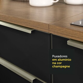 Foto 6 | Foto 6 | Gabinete Bajo de Cocina para Fregadero Madesa de 120 cm 2 Puertas 3 Cajones con Encimera Lux Rústico Negro