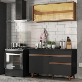 Foto 2 | Foto 2 | Gabinete de Cocina Integral Compacto Madesa 120 cm Reims Negro Rústico 01
