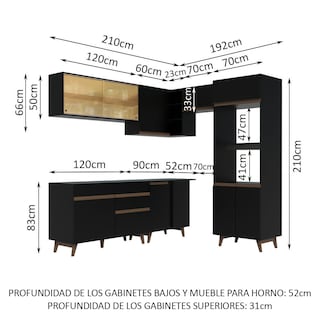 Foto 3 | Foto 3 | Gabinete de Cocina Integral Completa de Esquinero Madesa 402 cm Reims Negro 02