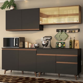 Foto 1 | Foto 1 | Gabinete de Cocina Integral Madesa 240 cm Reims Negro Rústico 01