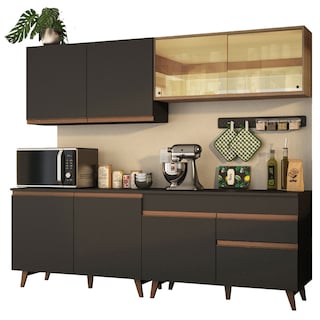 Foto 2 | Foto 2 | Gabinete de Cocina Integral Madesa 240 cm Reims Negro Rústico 01