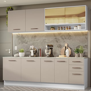 Foto 1 | Foto 1 | Gabinete de Cocina Integral Madesa Agata Blanco y Crema 01 de 240 cm x 60 cm
