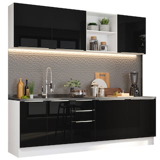 Foto 2 | Foto 2 | Gabinete de Cocina Integral Completa Madesa Lux Blanco y Negro 05 240 cm
