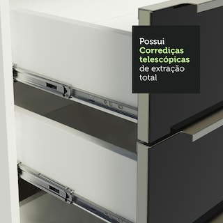 Foto 6 | Foto 6 | Gabinete de Cocina Integral Completa Madesa Lux Blanco y Negro 05 240 cm