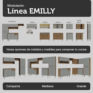 Foto 8 | Foto 8 | Gabinete de Cocina Integral Madesa Emilly Pop Rústico y Gris 229 cm