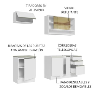 Foto 4 | Foto 4 | Gabinete de Cocina Integral Compacta Madesa Glamy Blanco 08 180 cm