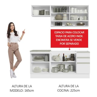 Foto 5 | Foto 5 | Gabinete de Cocina Integral Compacta Madesa Glamy Blanco 08 180 cm