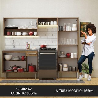 Foto 6 | Foto 6 | Gabinete de Cocina Integral con Fregadero Madesa Emilly Rústico y Gris 10 229 cm