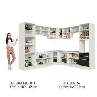Foto 5 | Foto 5 | Gabinete de Cocina Integral Completa de Esquinero Madesa Lux Blanco y 03 Negro 546 cm