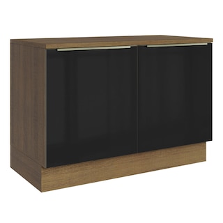 Foto 1 | Foto 1 | Gabinete Bajo de Cocina para Fregadero Madesa Lux Rústico y Negro de 2 Puertas con Encimera 120 cm