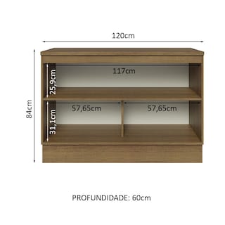 Foto 3 | Foto 3 | Gabinete Bajo de Cocina para Fregadero Madesa Lux Rústico y Negro de 2 Puertas con Encimera 120 cm