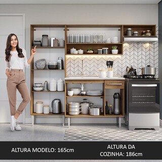 Foto 6 | Foto 6 | Gabinete de Cocina Integral con Fregadero Madesa Emilly Rústico y 12 Gris 229 cm