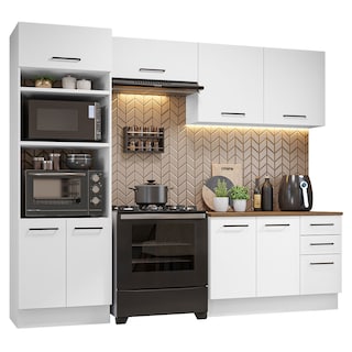 Foto 1 | Foto 1 | Gabinete de Cocina Integral Completa Madesa Agata Blanco y 09 Rústico 270 x 60 cm