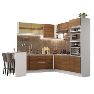 Foto 2 | Foto 2 | Gabinete de Cocina Integral Esquinero Completo Madesa Glamy Blanco y 01 Rústico 504 cm