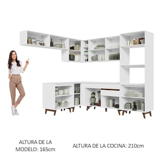 Foto 5 | Foto 5 | Gabinete de Cocina Integral Completa Madesa Reims Blanco 01 Esquinero 472 cm