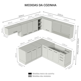 Foto 3 | Foto 3 | Gabinete de Cocina Integral Esquinero Completo Madesa Agata Rústico y 01 Crema 486 x 60 cm