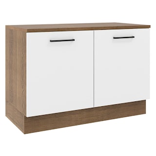 Foto 1 | Foto 1 | Gabinete Inferior de Cocina para Fregadero Madesa Agata Rústico y Blanco 2 Puertas con Cubierta 120 x 60 cm