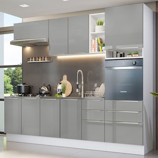 Foto 1 | Foto 1 | Gabinete de Cocina Integral Completa Madesa Lux Blanco y Gris 08 de 260 cm