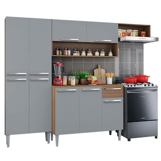 Foto 1 | Foto 1 | Gabinete de Cocina Integral Madesa Emilly Top Rústico y Gris 229 cm