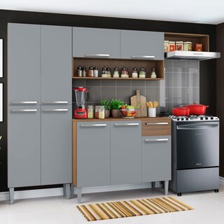 Foto 2 | Foto 2 | Gabinete de Cocina Integral Madesa Emilly Top Rústico y Gris 229 cm