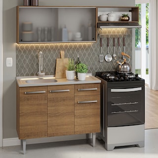 Foto 1 | Foto 1 | Gabinete de Cocina Integral Compacta Madesa Emilly Rústic 05 con Fregadero 165 cm
