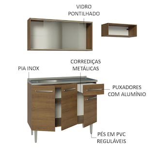 Foto 4 | Foto 4 | Gabinete de Cocina Integral Compacta Madesa Emilly Rústic 05 con Fregadero 165 cm