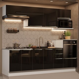 Foto 1 | Foto 1 | Gabinete de Cocina Integral Completa Madesa Lux Blanco y 07 Negro 260 cm