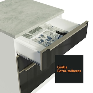 Foto 7 | Foto 7 | Gabinete de Cocina Integral Completa Madesa Lux Blanco y 07 Negro 260 cm