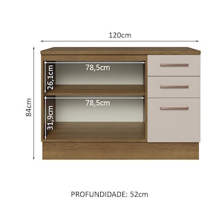 Foto 3 | Foto 3 | Gabinete de Fregadero Cocina Madesa Agata Rustic con Crema 2 Puertas y 3 Cajones con Encimera