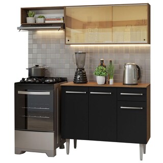 Foto 1 | Foto 1 | Alacena de Cocina Integral Compacta Madesa Emilly Rustic y 04 Negro 165 cm
