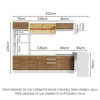 Foto 3 | Foto 3 | Gabinete de Cocina Integral Completa Madesa Glamy Blanco y Rústico 01 de 315 cm
