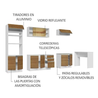 Foto 4 | Foto 4 | Gabinete de Cocina Integral Completa Madesa Glamy Blanco y Rústico 01 de 315 cm