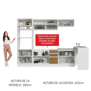 Foto 5 | Foto 5 | Gabinete de Cocina Integral Completa Madesa Glamy Blanco y Rústico 01 de 315 cm