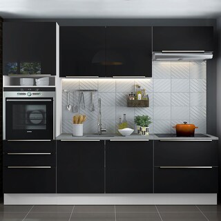 Foto 1 | Foto 1 | Madesa Gabinete De Cocina Integral Completa 260 Cm Lux Blanco/negro 01