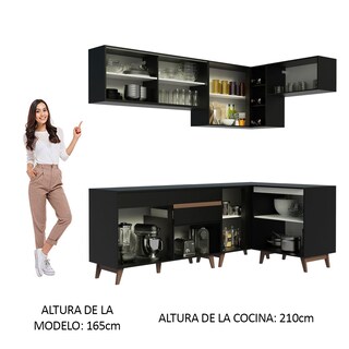 Foto 5 | Foto 5 | Cocina Integral de Esquinero Madesa Reims Negro 332cm