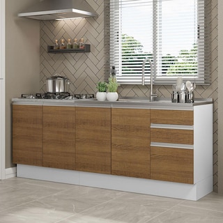 Foto 2 | Foto 2 | Mueble de Cocina 200cm Con Tarja Glamy Blanco/marrón