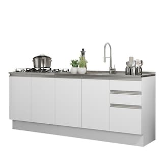 Foto 1 | Foto 1 | Mueble de Cocina 200cm con Tarja Glamy Blanco