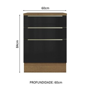 Foto 2 | Foto 2 | Gabinete Bajo Cocina Madesa Lux Negro 60 cm