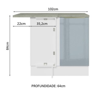 Foto 2 | Foto 2 | Gabinete Bajo Esquina Cocina Madesa Lux 80cm Con Encimera Bg