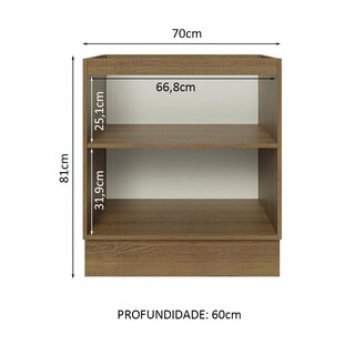 Foto 3 | Foto 3 | Gabinete Bajo Cocina Madesa Lux 70cm Sin Encimera Mg