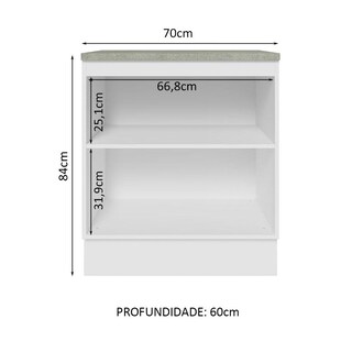 Foto 3 | Foto 3 | Gabinete Bajo Cocina Madesa Lux 70cm Con Encimera Bg