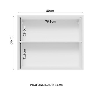 Foto 3 | Foto 3 | Alacena Gabinete Superior Cocina Madesa Lux 80cm Bn